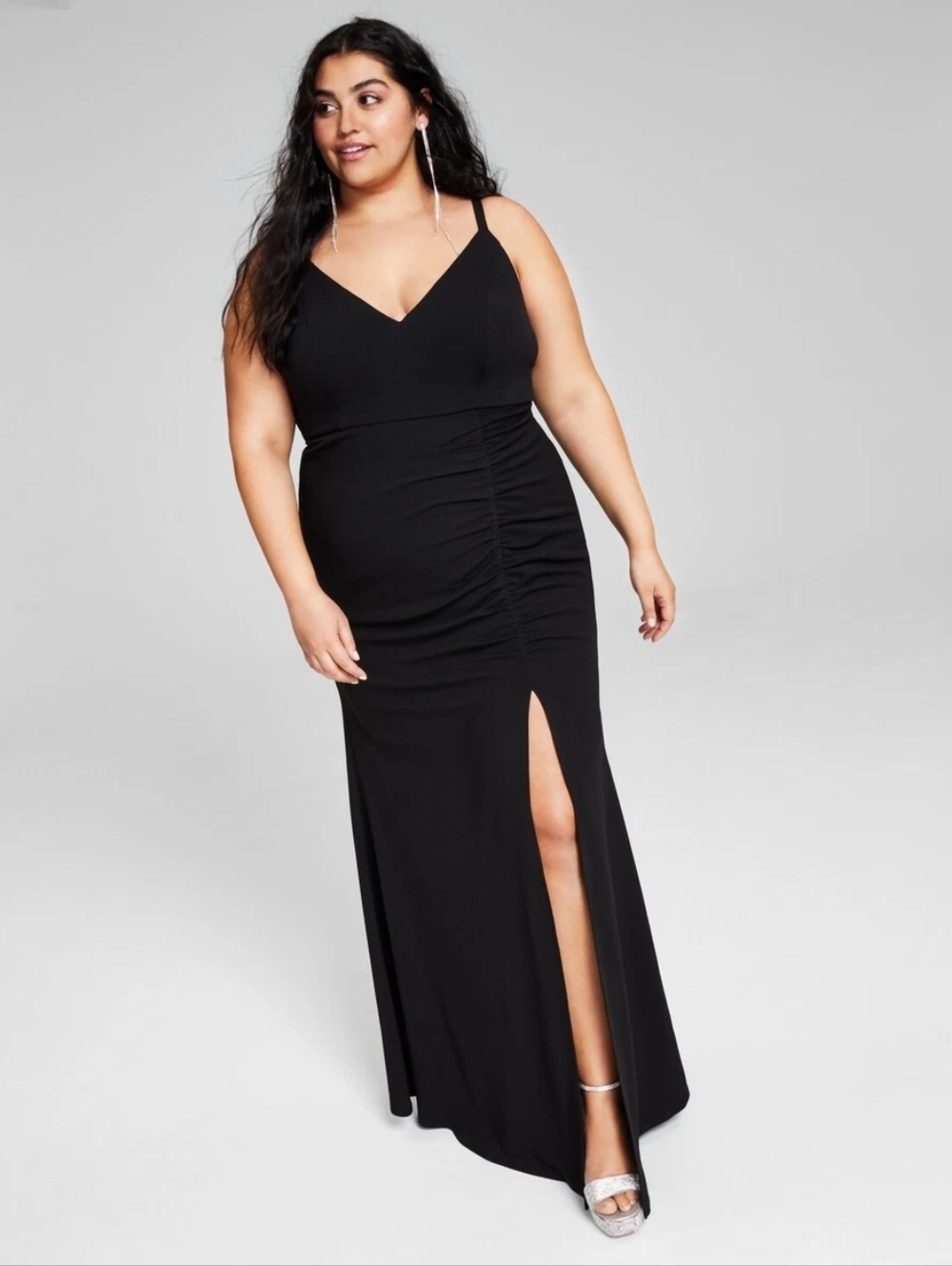 Emerald Sundae Maxi Women's Plus Size 24 Side Shirred Black Casual Stretch Nwt